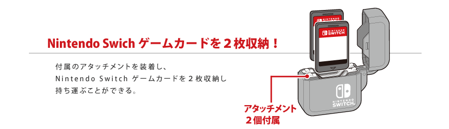 Nintendo Switchゲームカードを２枚収納